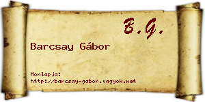 Barcsay Gábor névjegykártya