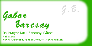 gabor barcsay business card
